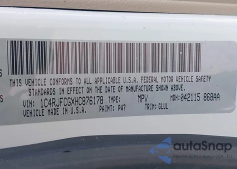 2017 Jeep Grand Cherokee Overland 4X4 from USA, damaged, VIN 1C4RJFCGXHC876178